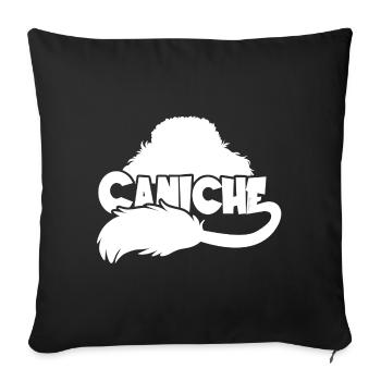 Poodle Silhouette - White - Sofa pillowcase 17,3'' x 17,3'' (45 x 45 cm) - black - Front