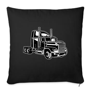 Truck / Truck 02_black white - Sofa pillowcase 17,3'' x 17,3'' (45 x 45 cm) - black - Front