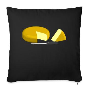 kaese cheese pizza sandwich maus mouse food27 - Sofakissenbezug 45 x 45 cm - Schwarz - Vorne