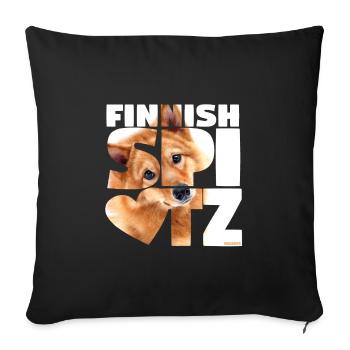 NASSU Finnish Spitz 01 - Sofa pillowcase 17,3'' x 17,3'' (45 x 45 cm) - black - Front