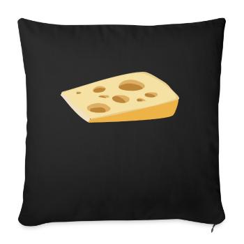 cheese kaese milk milk cow cow2 - Sofa pillowcase 17,3'' x 17,3'' (45 x 45 cm) - black - Front