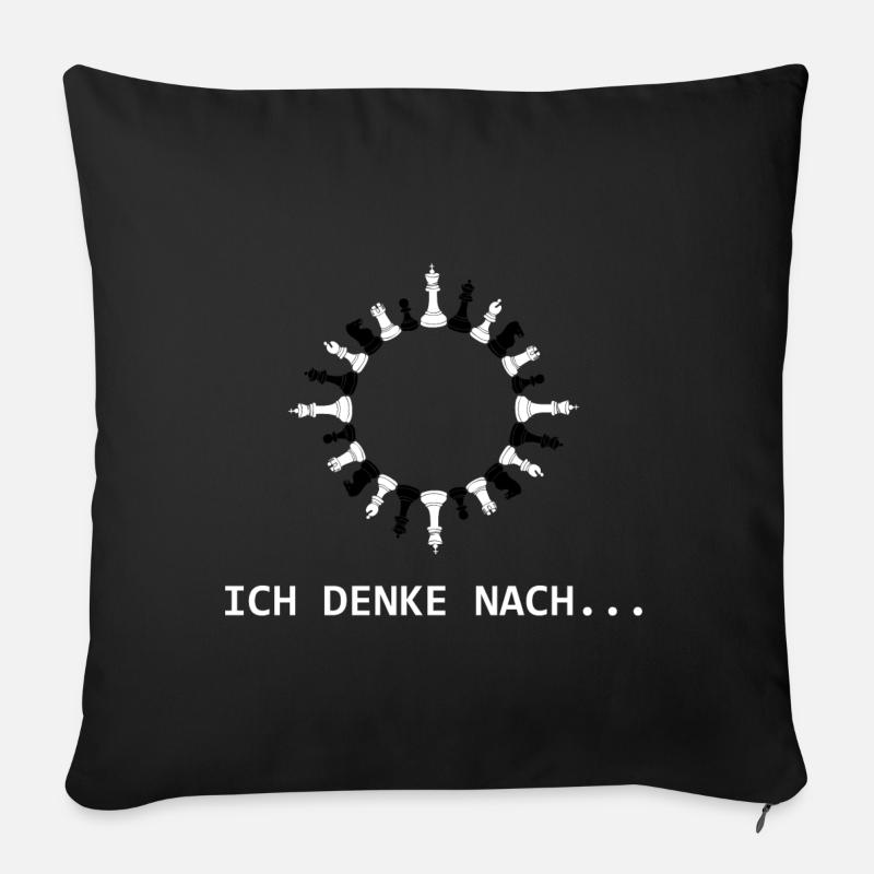 Ich Denke Nach Schach Figuren Geschenk - Sofakissenbezug 45 x 45 cm - Schwarz