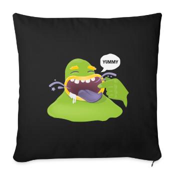 eating monster - Sofa pillowcase 17,3'' x 17,3'' (45 x 45 cm) - black - Front