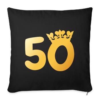 50th Anniversary 50th Anniversary Crown Gift - Sofa pillowcase 17,3'' x 17,3'' (45 x 45 cm) - black - Front