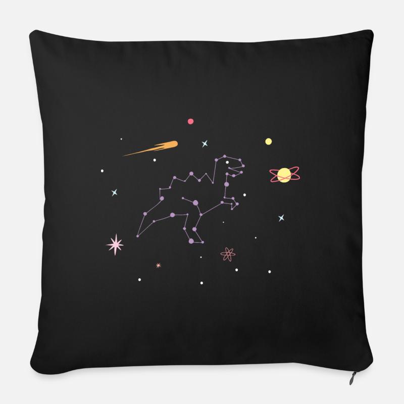 Constellation de dinosaures Tyrannosaurus Rex - Housse de coussin décorative 45 x 45 cm - noir