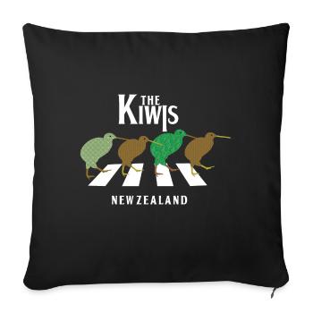 the kiwis - Sofakissenbezug 45 x 45 cm - Schwarz - Vorne