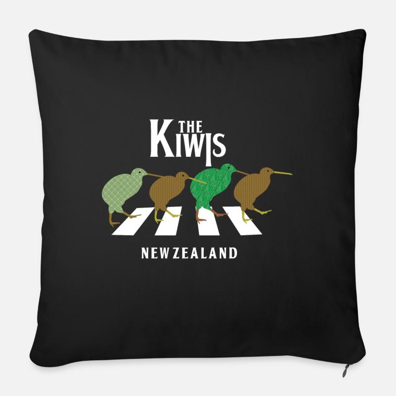 the kiwis - Sofa pillowcase 17,3'' x 17,3'' (45 x 45 cm) - black