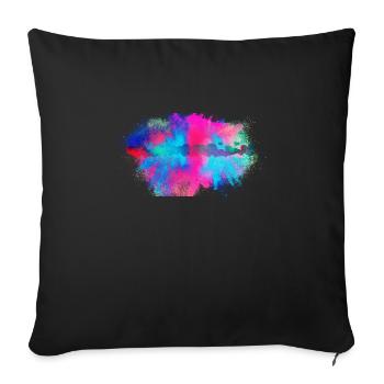 Herz farbenfroh - Sofakissenbezug 45 x 45 cm - Schwarz - Vorne