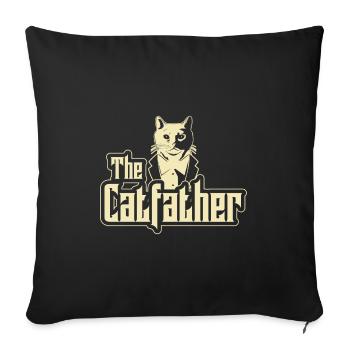 Catfather Katzen Dad Maine Coon Geschenkidee - Sofakissenbezug 45 x 45 cm - Schwarz - Vorne