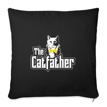 The Catfather I Katzen Dad Geschenk I Maine Coon - Sofakissenbezug 45 x 45 cm - Schwarz - Vorne