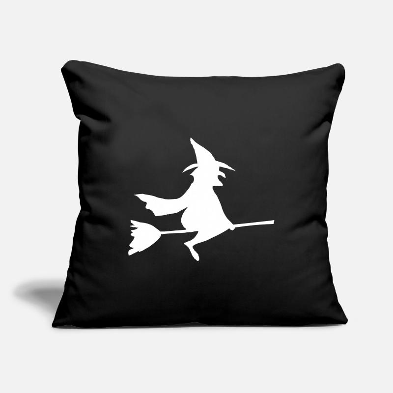 Witch on broom Sofa pillowcase 17,3'' x 17,3'' (45 x 45 cm)