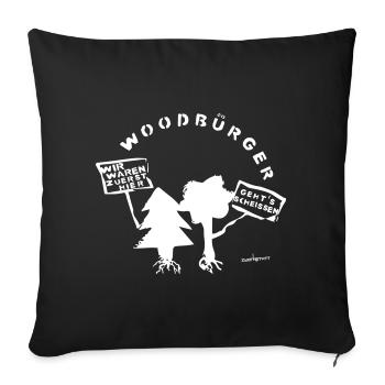 Wood citizens - Sofa pillowcase 17,3'' x 17,3'' (45 x 45 cm) - black - Front