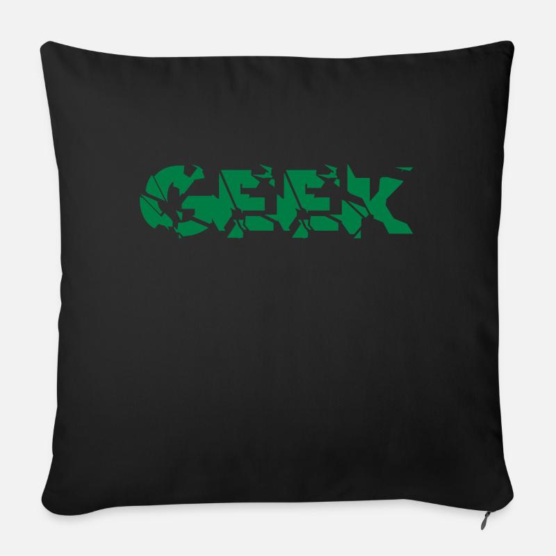 Geek - Housse de coussin décorative 45 x 45 cm - noir
