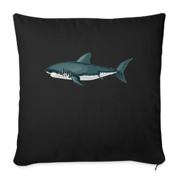 shark - Sofa pillowcase 17,3'' x 17,3'' (45 x 45 cm) - black - Front