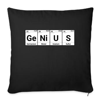 Tableau périodique des éléments de génie - Housse de coussin décorative 45 x 45 cm - noir - Devant