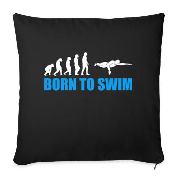Born to Swim SChwimmer Evolution - Sofakissenbezug 45 x 45 cm - Schwarz - Vorne