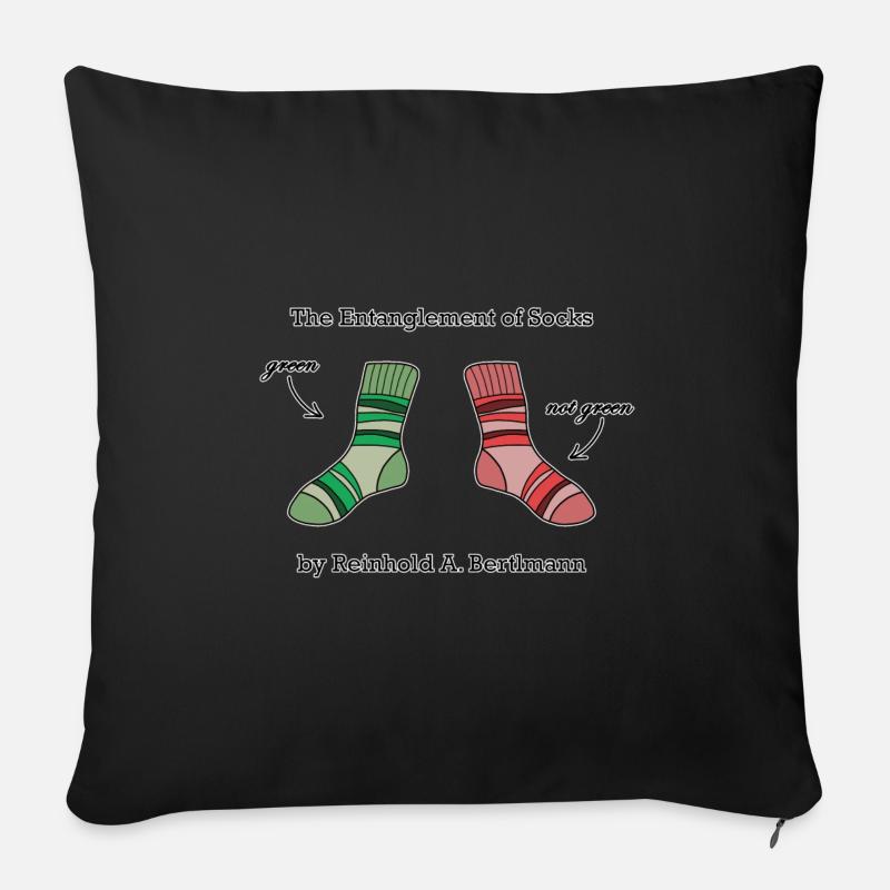 Die Verschränkung der Socken in Grün - Sofakissenbezug 45 x 45 cm - Schwarz