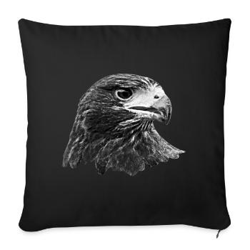 Adler, Falke, Greifvogel aus Falknerei, grau - Sofakissenbezug 45 x 45 cm - Schwarz - Vorne