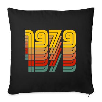 1979 vintage coloré - Housse de coussin décorative 45 x 45 cm - noir - Devant