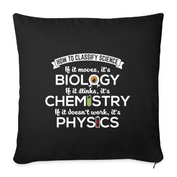 Classe Science Biologie Chimie Physique Don - Housse de coussin décorative 45 x 45 cm - noir - Devant
