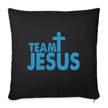 Team Jesus - God Christian Gift Idea - Sofa pillowcase 17,3'' x 17,3'' (45 x 45 cm) - black - Front