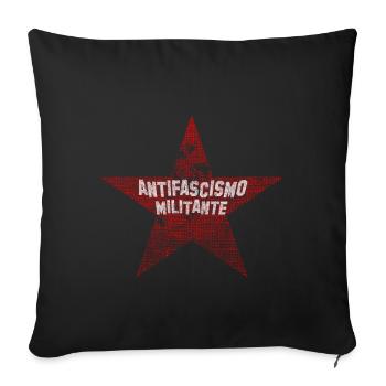 ANTIFA ITALIE antifascismo militante italien - Housse de coussin décorative 45 x 45 cm - noir - Devant