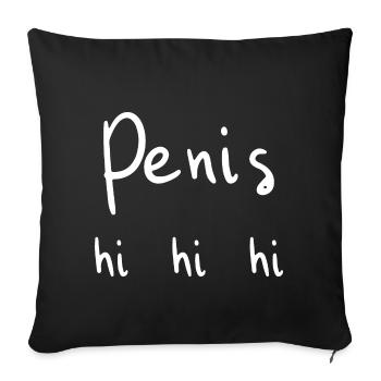 Drôle de proverbes pénis - Housse de coussin décorative 45 x 45 cm - noir - Devant