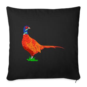 pheasant - Sofa pillowcase 17,3'' x 17,3'' (45 x 45 cm) - black - Front