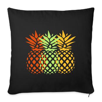 ananas - Housse de coussin décorative 45 x 45 cm - noir - Devant