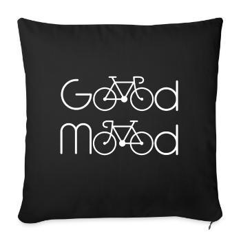Vélo Good Mood - Design - Housse de coussin décorative 45 x 45 cm - noir - Devant