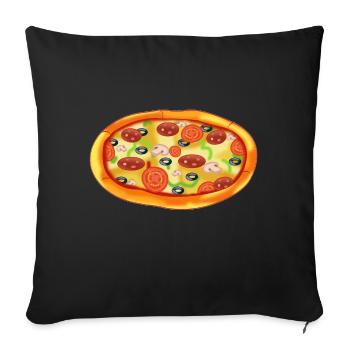 Pizza - Sofakissenbezug 45 x 45 cm - Schwarz - Vorne