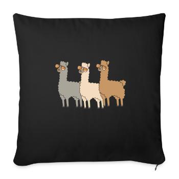 Alpaka Llama - Sofakissenbezug 45 x 45 cm - Schwarz - Vorne
