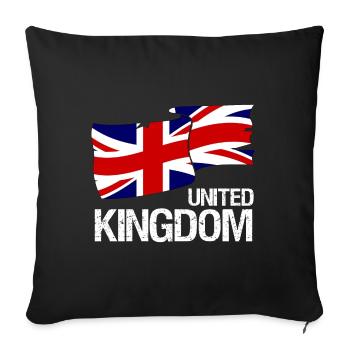 Great Britain Union Jack Flag - Design - Sofa pillowcase 17,3'' x 17,3'' (45 x 45 cm) - black - Front