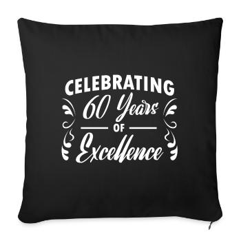 60th birthday - design - Sofa pillowcase 17,3'' x 17,3'' (45 x 45 cm) - black - Front