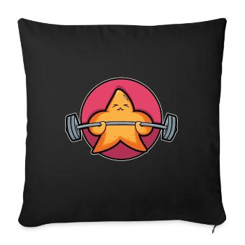 Starfish fitness design - Sofa pillowcase 17,3'' x 17,3'' (45 x 45 cm) - black - Front