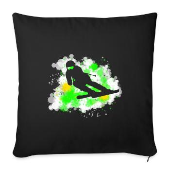 Ski - Sofa pillowcase 17,3'' x 17,3'' (45 x 45 cm) - black - Front