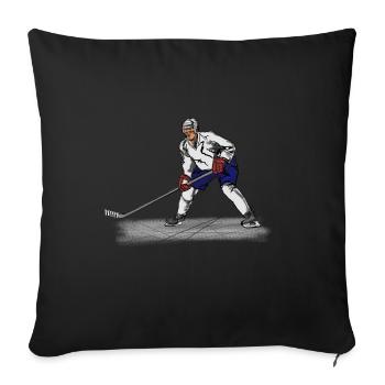 hockey - Housse de coussin décorative 45 x 45 cm - noir - Devant