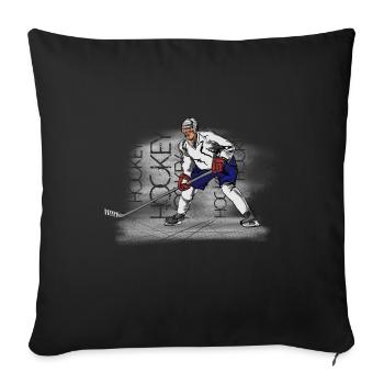 hockey - Housse de coussin décorative 45 x 45 cm - noir - Devant