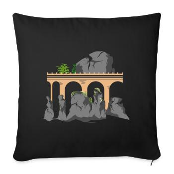 idée cadeau bastei saxe suisse montagnes - Housse de coussin décorative 45 x 45 cm - noir - Devant