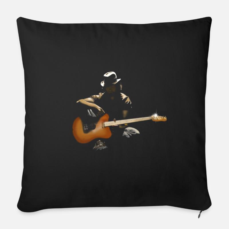 Gitarrist - Sofakissenbezug 45 x 45 cm - Schwarz