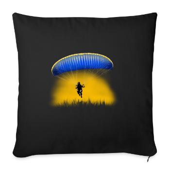 paragliding - Housse de coussin décorative 45 x 45 cm - noir - Devant