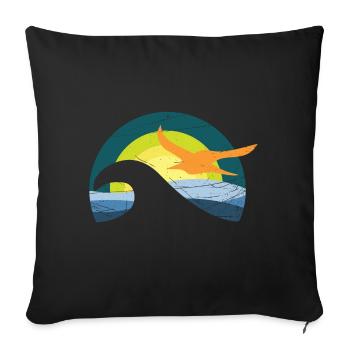 Seagull by the sea - design - Sofa pillowcase 17,3'' x 17,3'' (45 x 45 cm) - black - Front