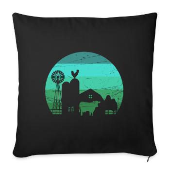 Farm Grange Agriculture Farm - Desig - Sofa pillowcase 17,3'' x 17,3'' (45 x 45 cm) - black - Front
