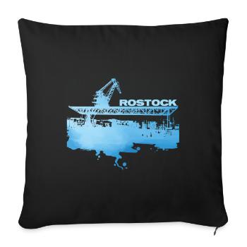 Rostock City Harbour - Sofa pillowcase 17,3'' x 17,3'' (45 x 45 cm) - black - Front