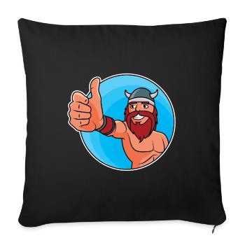 Vikings - pouce levé - Housse de coussin décorative 45 x 45 cm - noir - Devant