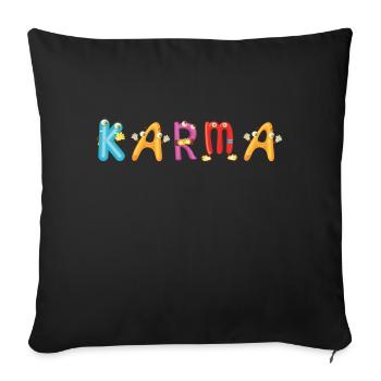 Karma - Sofakissenbezug 45 x 45 cm - Schwarz - Vorne