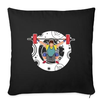 Weightlifting - Snatch - Push - Weightlifting - Sofa pillowcase 17,3'' x 17,3'' (45 x 45 cm) - black - Front