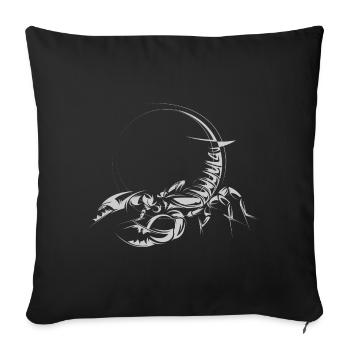 Scorpio illustration drawing SKizze symbol icon - Sofa pillowcase 17,3'' x 17,3'' (45 x 45 cm) - black - Front