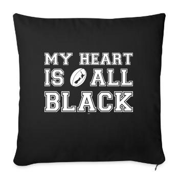 New Zealand My Heart Is All Black - Sofa pillowcase 17,3'' x 17,3'' (45 x 45 cm) - black - Front