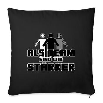 Team Spruch Kollegen Sport Deutschland - Sofakissenbezug 45 x 45 cm - Schwarz - Vorne